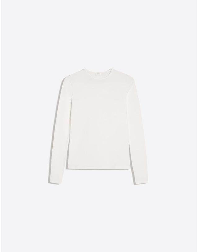 버쉬카 버쉬카 베이직 라운드넥 긴팔 티셔츠 3013/152 OFF WHITE 아이보리 착용컷