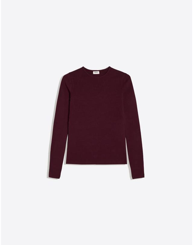 버쉬카 버쉬카 베이직 라운드넥 긴팔 티셔츠 3013/152 BURGUNDY 레드 착용컷