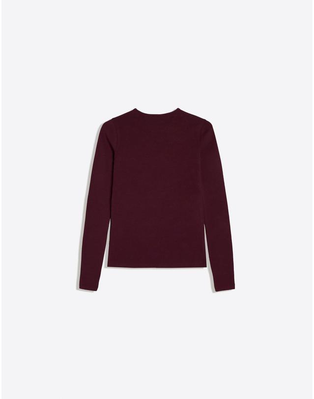 버쉬카 버쉬카 베이직 라운드넥 긴팔 티셔츠 3013/152 BURGUNDY 레드 착용컷