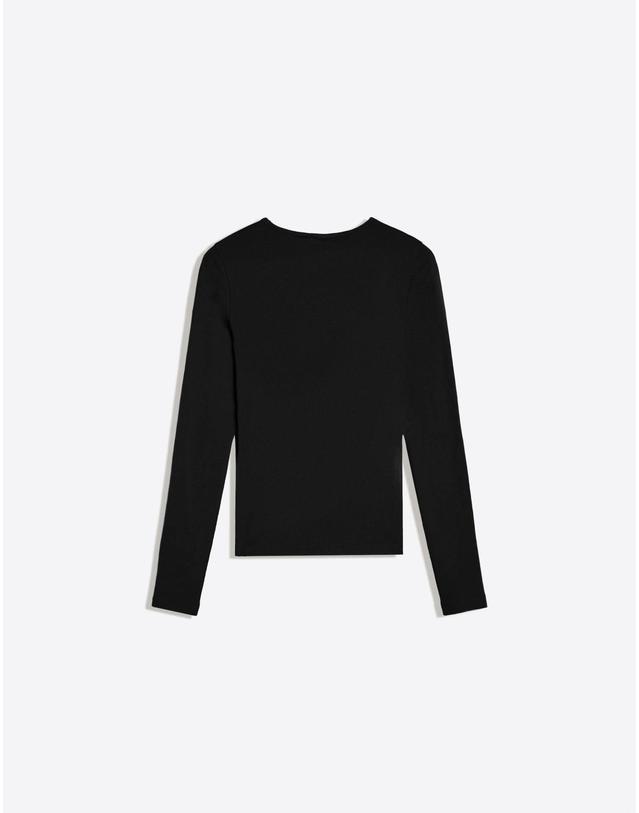 버쉬카 버쉬카 베이직 라운드넥 긴팔 티셔츠 3013/152 BLACK 블랙 착용컷
