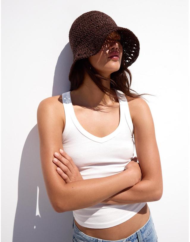 버쉬카 버쉬카 러스틱 크로셰 버킷햇 0758/702 BROWN 초콜릿 착용컷