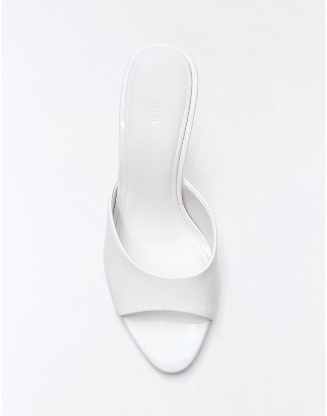 버쉬카 버쉬카 오픈토 하이힐 뮬 샌들 1752/864 WHITE 화이트 착용컷