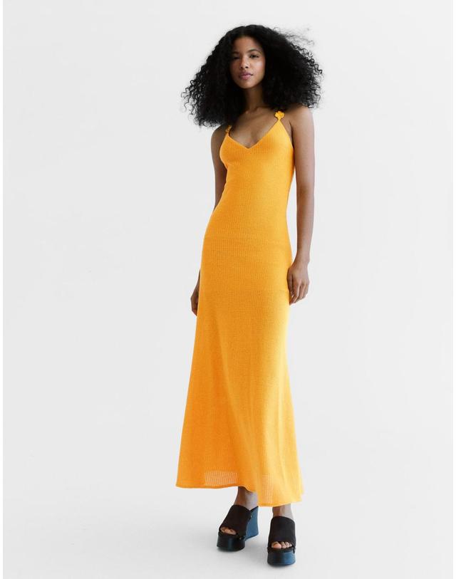 버쉬카 버쉬카 크로셰 브이넥 민소매 롱 원피스 2680/187 YELLOW 노랑 착용컷