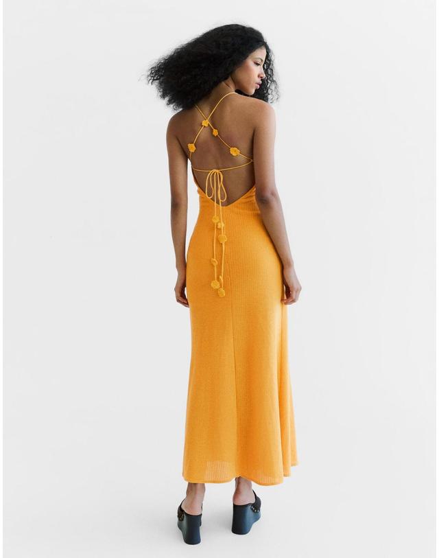 버쉬카 버쉬카 크로셰 브이넥 민소매 롱 원피스 2680/187 YELLOW 노랑 착용컷
