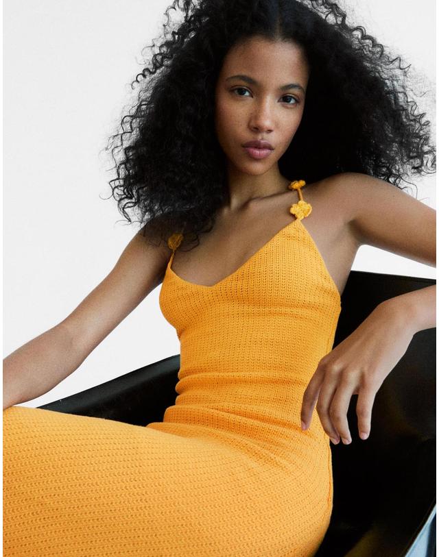 버쉬카 버쉬카 크로셰 브이넥 민소매 롱 원피스 2680/187 YELLOW 노랑 착용컷