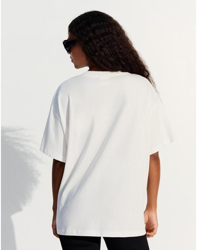 버쉬카 버쉬카 오버핏 블루 그래픽 반팔 티셔츠 2147/210 OFF WHITE 아이보리 착용컷