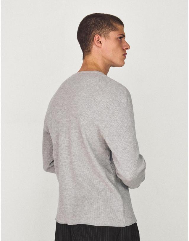 버쉬카 버쉬카 슬림핏 헨리넥 긴팔 티셔츠 3278/443 GREY 그레이 착용컷