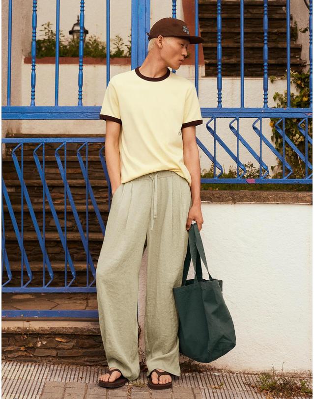 버쉬카 버쉬카 러스틱 와이드 배기 팬츠 0995/721 GREEN 베이지 착용컷