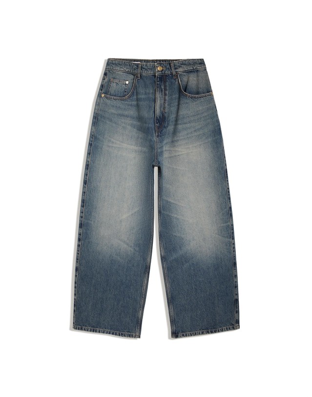 버쉬카 버쉬카 수퍼 배기핏 워시드 청바지 2982/054 LIGHT BLUE 블루 착용컷