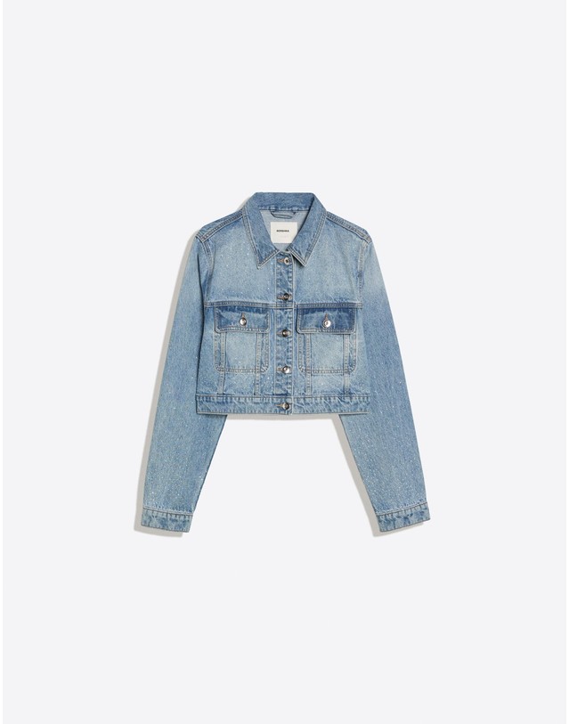 버쉬카 버쉬카 글리터 크롭 데님 자켓 2508/156 LIGHT BLUE 블루 착용컷