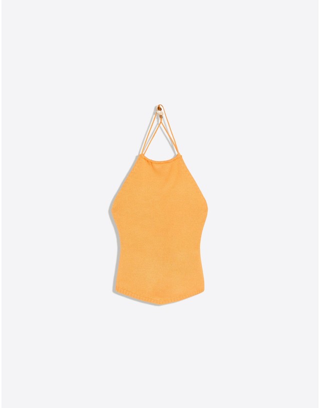 버쉬카 버쉬카 홀터넥 크롭 민소매 탑 2430/376 ORANGE 오렌지 착용컷