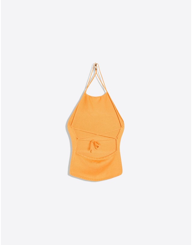 버쉬카 버쉬카 홀터넥 크롭 민소매 탑 2430/376 ORANGE 오렌지 착용컷