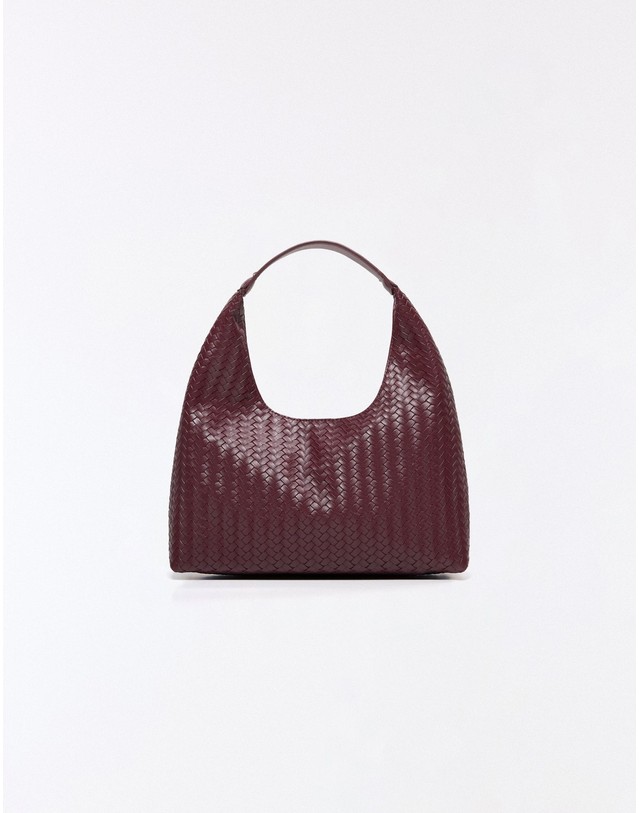 버쉬카 버쉬카 버건디 우븐 버킷백 0475/175 BURGUNDY 레드 착용컷