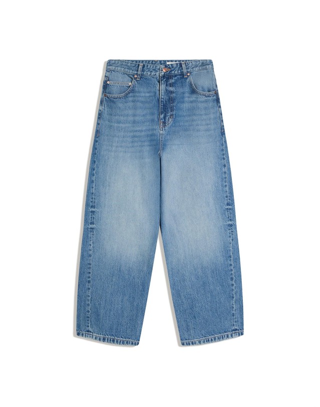 버쉬카 버쉬카 자수 와이드핏 연청 데님 청바지 2986/236 LIGHT BLUE 블루 착용컷