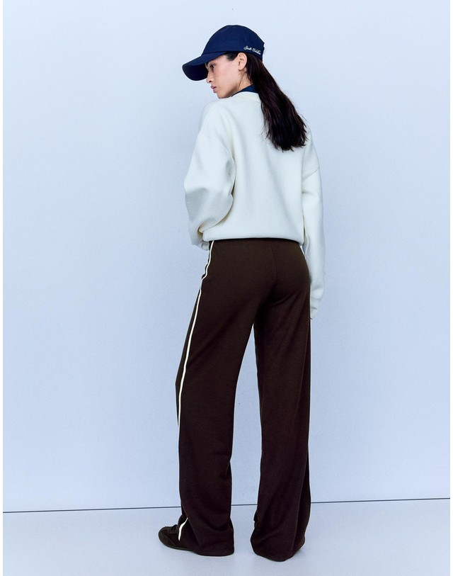 버쉬카 버쉬카 사이드 스트라이프 플러시 조거 팬츠 2835/478 BROWN 초콜릿 착용컷