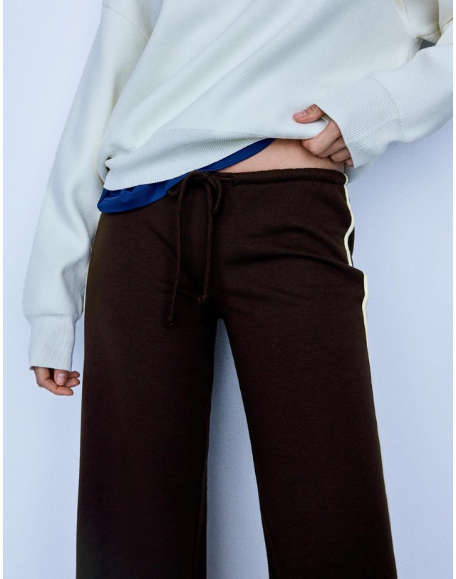 버쉬카 버쉬카 사이드 스트라이프 플러시 조거 팬츠 2835/478 BROWN 초콜릿 착용컷