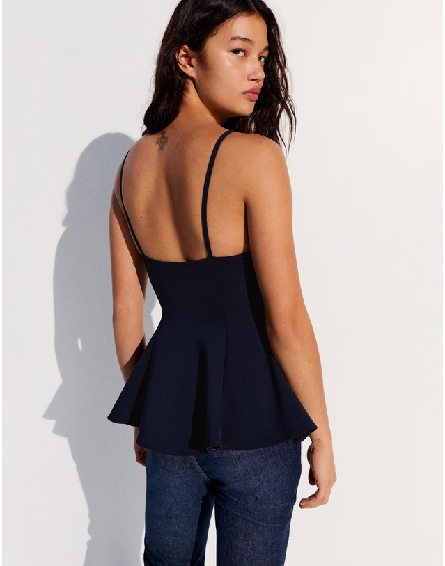 버쉬카 버쉬카 러플 스트랩 민소매 탑 3298/169 NAVY 네이비 착용컷
