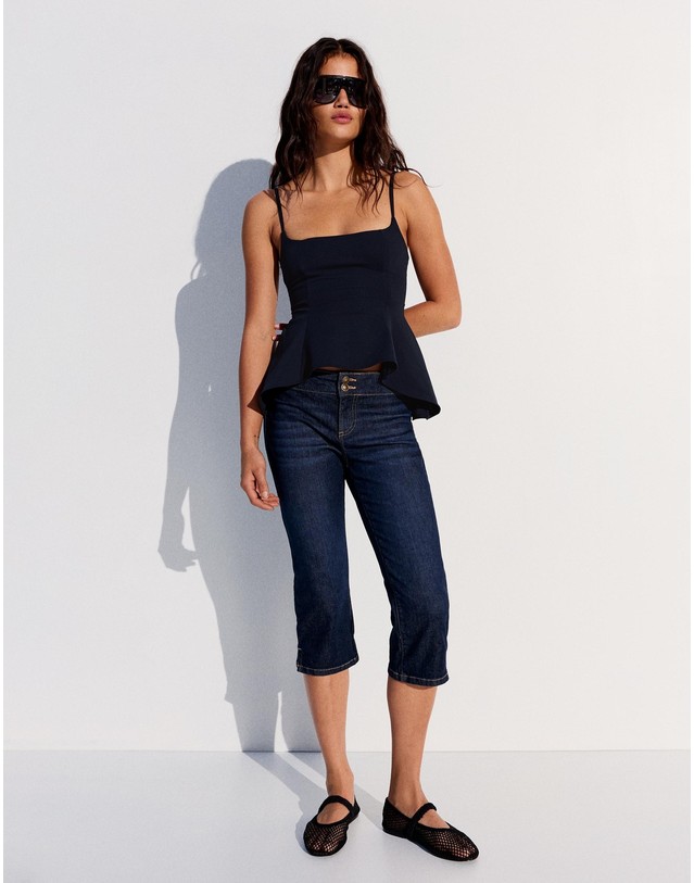 버쉬카 버쉬카 러플 스트랩 민소매 탑 3298/169 NAVY 네이비 착용컷