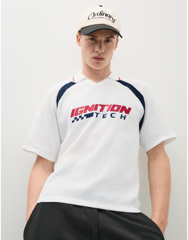 버쉬카 버쉬카 레트로 스포츠 그래픽 반팔 폴로셔츠 2496/376 WHITE 화이트 착용컷