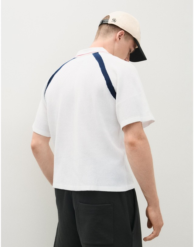 버쉬카 버쉬카 레트로 스포츠 그래픽 반팔 폴로셔츠 2496/376 WHITE 화이트 착용컷