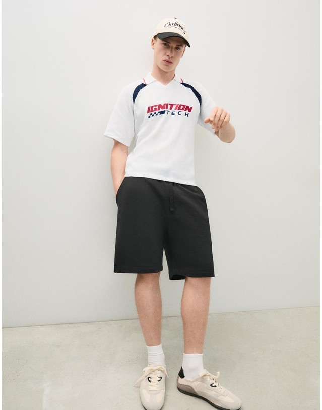 버쉬카 버쉬카 레트로 스포츠 그래픽 반팔 폴로셔츠 2496/376 WHITE 화이트 착용컷