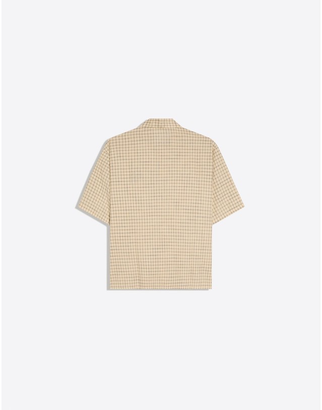 버쉬카 버쉬카 체크 패턴 자수 반팔 셔츠 3109/557 BEIGE 베이지 착용컷