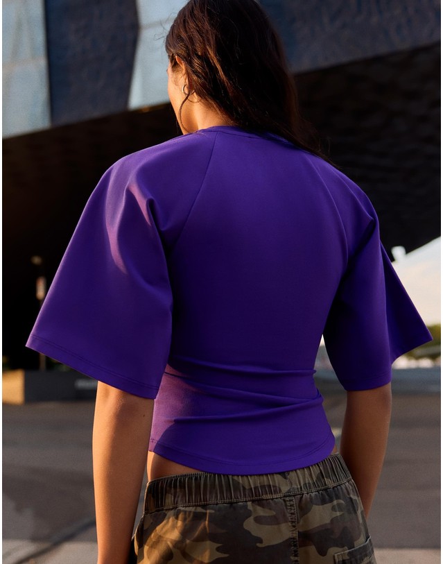 버쉬카 버쉬카 코르셋 이펙트 프린트 반팔 티셔츠 3271/326 VIOLET 퍼플 착용컷