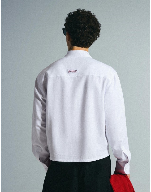 버쉬카 버쉬카 로고 자수 크롭 긴팔 셔츠 3074/054 WHITE 화이트 착용컷