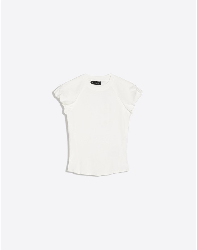 버쉬카 버쉬카 벌룬 소매 래글런 반팔 티셔츠 3378/187 OFF WHITE 아이보리 착용컷