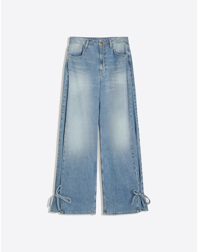 버쉬카 버쉬카 하이웨이스트 타이 배럴 청바지 2490/220 LIGHT BLUE 블루 착용컷