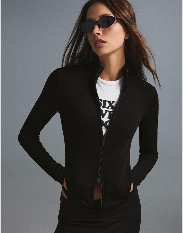 버쉬카 버쉬카 베이직 골지 집업 자켓 2673/741 BLACK 블랙 착용컷