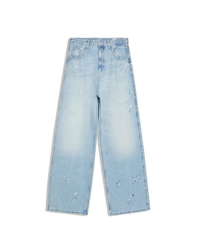 버쉬카 버쉬카 슈퍼 배기핏 연청 와이드 청바지 2817/290 LIGHT BLUE 블루 착용컷