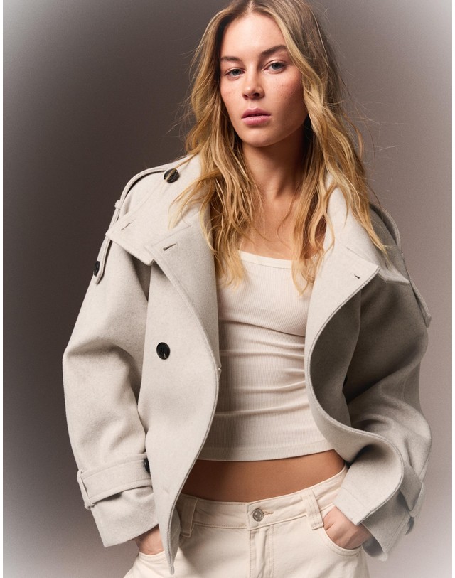 버쉬카 버쉬카 퍼널넥 더블버튼 벨트 트렌치 자켓 2105/741 BEIGE 베이지 착용컷