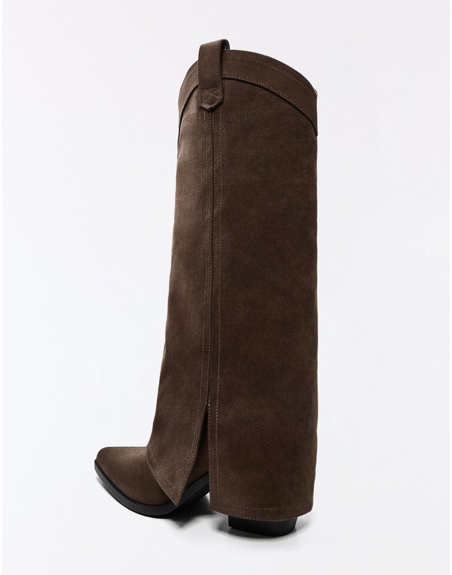 버쉬카 버쉬카 힐 웨스턴 카우보이 롱 부츠 1032/864 BROWN 초콜릿 착용컷