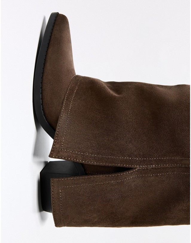 버쉬카 버쉬카 힐 웨스턴 카우보이 롱 부츠 1032/864 BROWN 초콜릿 착용컷