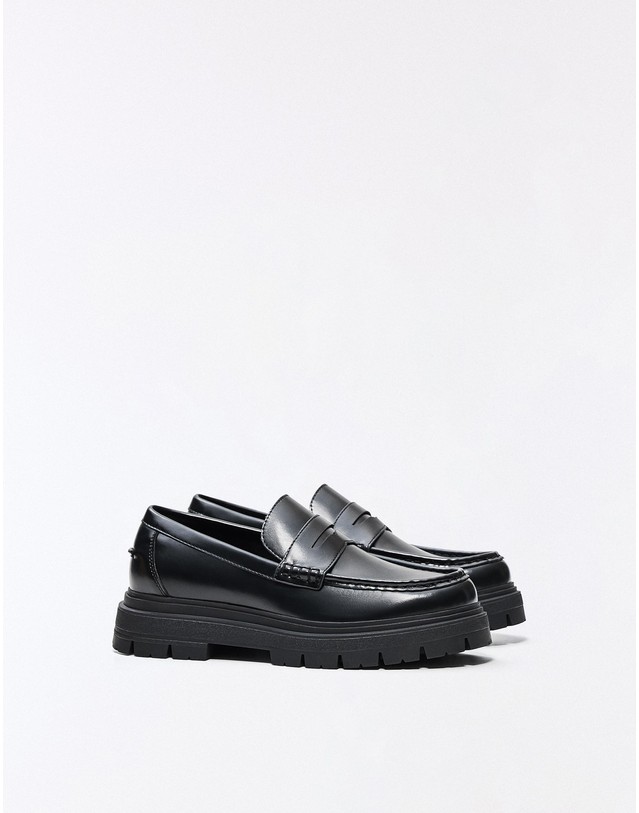 버쉬카 버쉬카 컴포트 청키 페니 로퍼 2604/864 BLACK 블랙 착용컷
