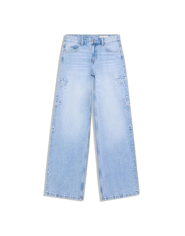 버쉬카 버쉬카 스타 패치 보이프렌드핏 청바지 3041/352 LIGHT BLUE 블루 착용컷