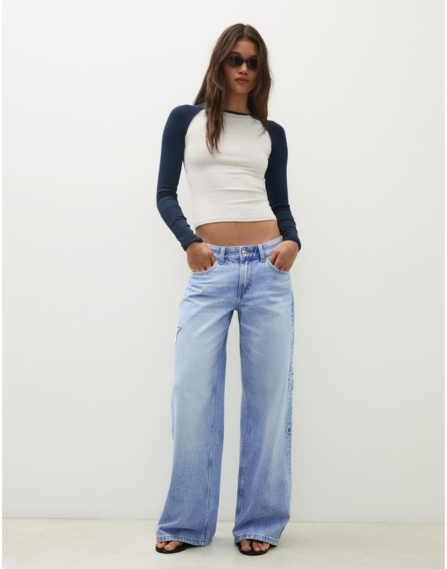 버쉬카 버쉬카 스타 패치 보이프렌드핏 청바지 3041/352 LIGHT BLUE 블루 착용컷