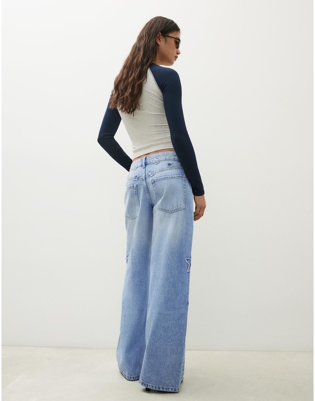 버쉬카 버쉬카 스타 패치 보이프렌드핏 청바지 3041/352 LIGHT BLUE 블루 착용컷