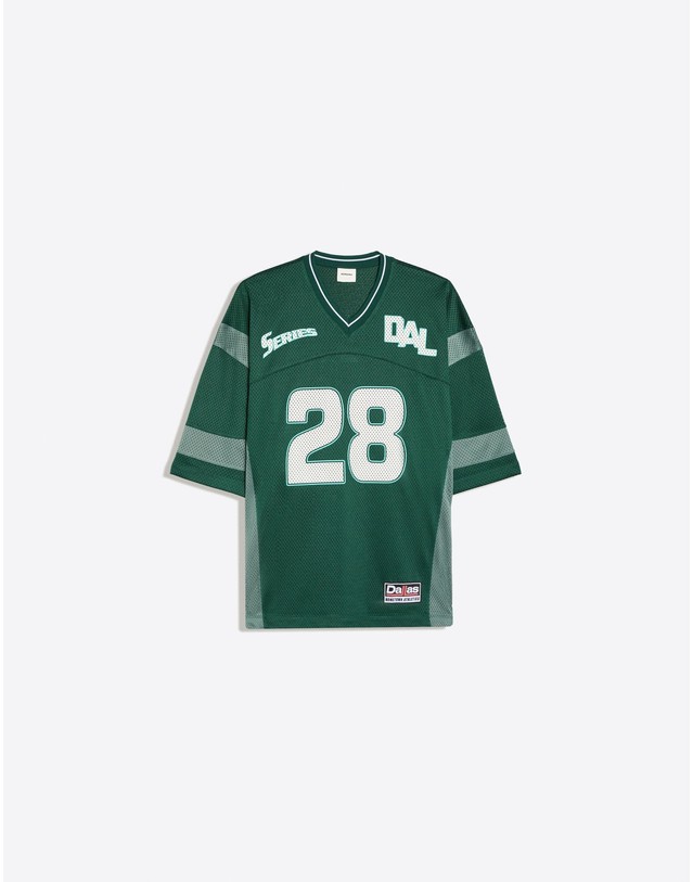 버쉬카 버쉬카 메쉬 그래픽 브이넥 반팔 티셔츠 2683/727 GREEN 그린 착용컷