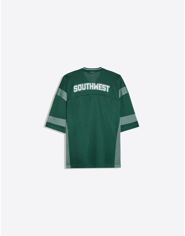 버쉬카 버쉬카 메쉬 그래픽 브이넥 반팔 티셔츠 2683/727 GREEN 그린 착용컷