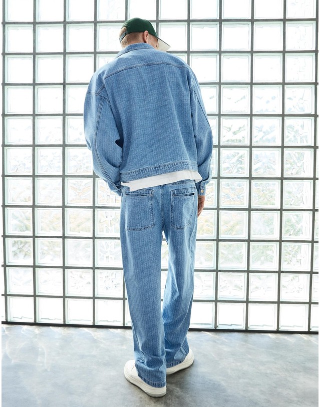 버쉬카 버쉬카 체크 텍스처 데님 셔츠 자켓 2802/335 LIGHT BLUE 블루 착용컷