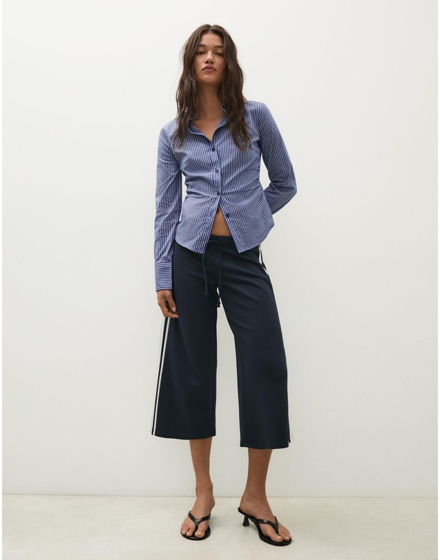 버쉬카 버쉬카 스트라이프 슬림핏 긴팔 셔츠 2910/710 BLUE 블루 착용컷