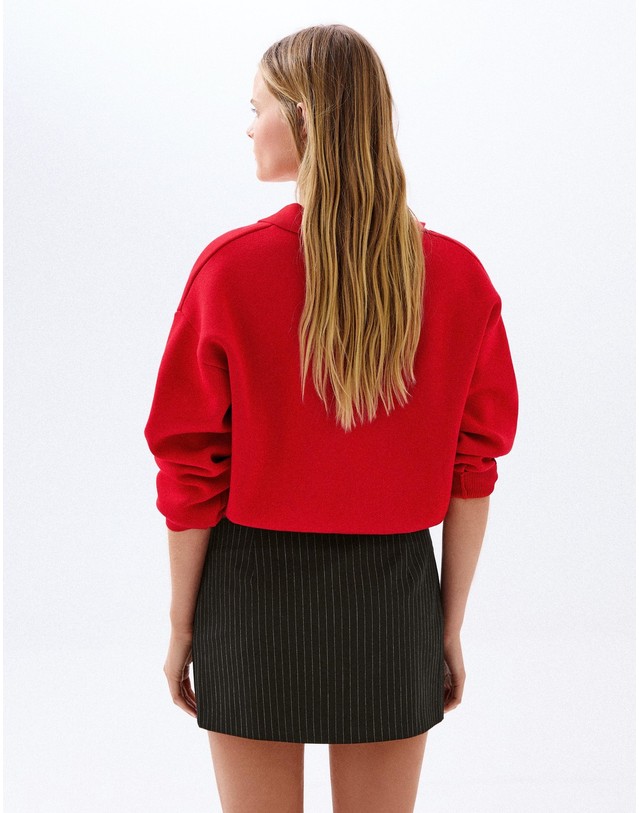 버쉬카 버쉬카 버튼 플리츠 미니 스커트 3014/741 WHITE / BLACK 블랙 착용컷