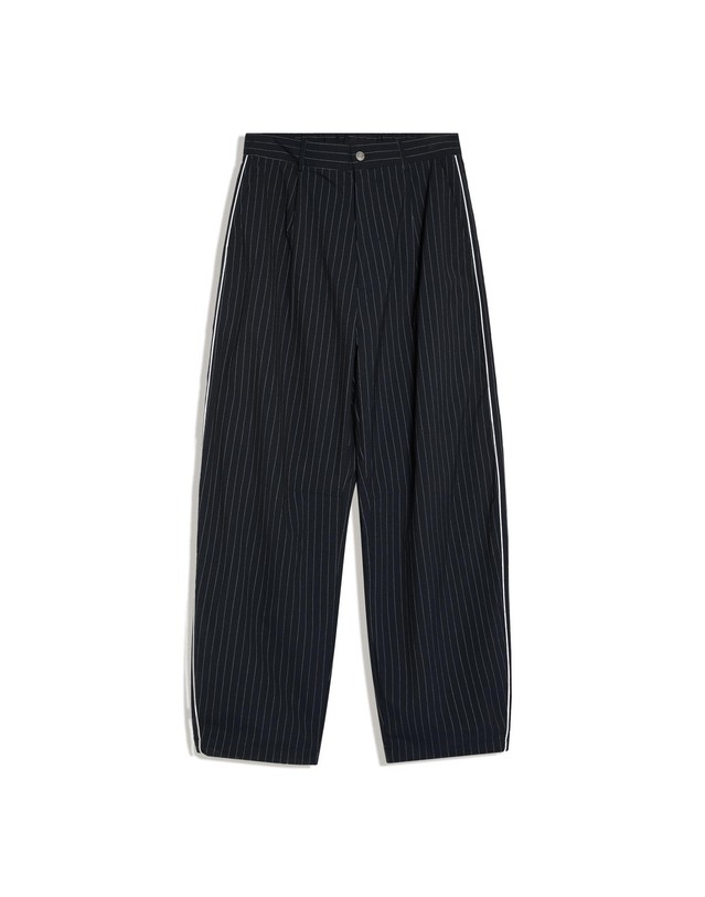 버쉬카 버쉬카 핀스트라이프 슈퍼 배기 팬츠 2963/073 NAVY 네이비 착용컷