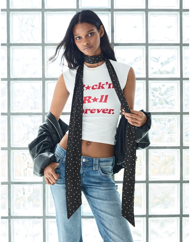 버쉬카 버쉬카 스타 프린트 스키니 스카프 3285/423 BLACK 블랙 착용컷