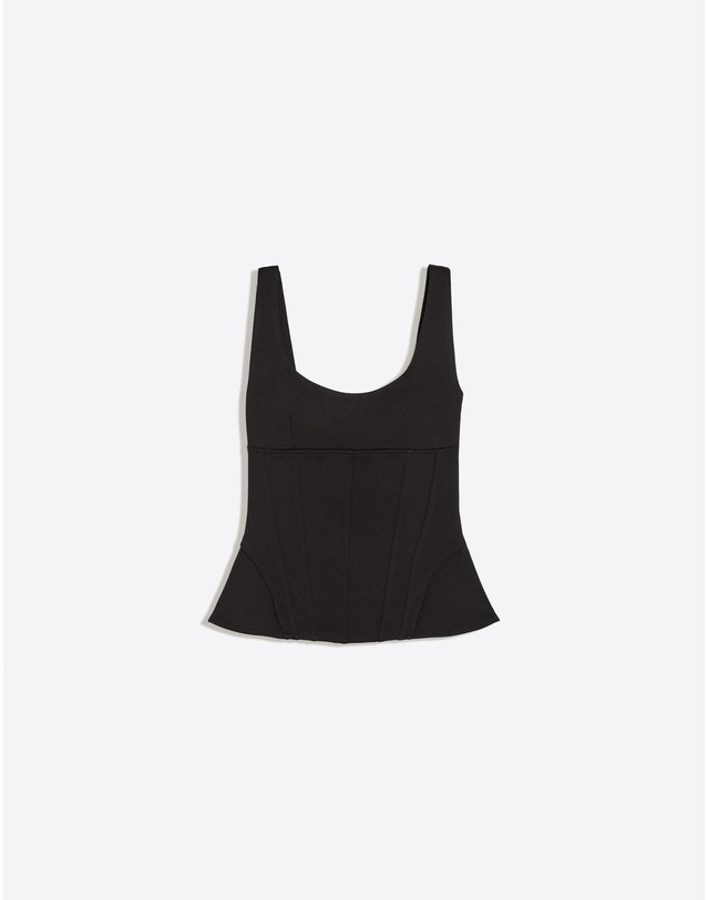 버쉬카 버쉬카 스퀘어넥 타이백 민소매 탑 3061/710 BLACK 블랙 착용컷