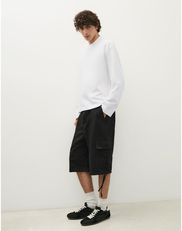 버쉬카 버쉬카 박시 크루넥 긴팔 티셔츠 2997/134 WHITE 화이트 착용컷