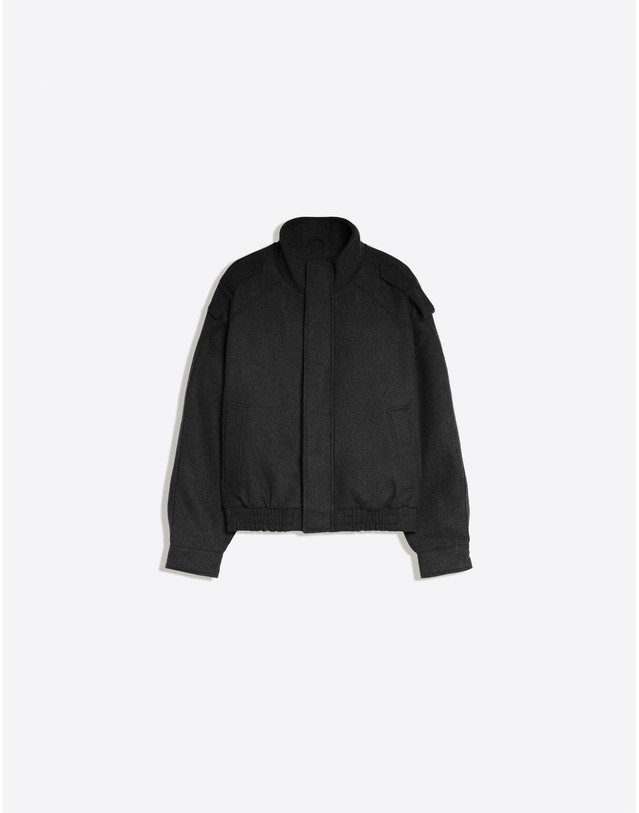 버쉬카 버쉬카 펠트 셔링 헴 재킷 2323/273 BLACK 그레이 착용컷