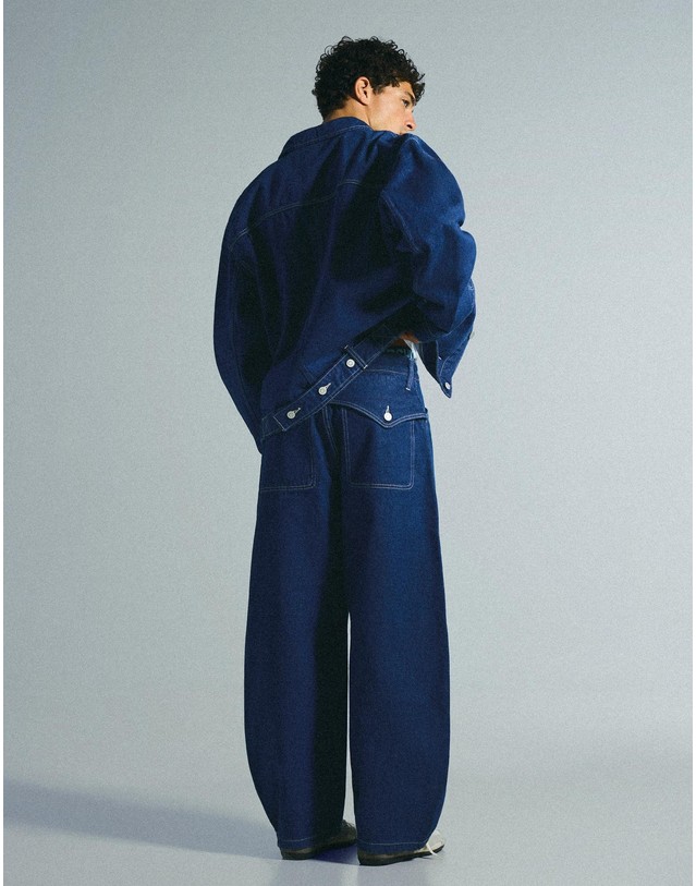 버쉬카 버쉬카 배기핏 스티치 데님 청바지 2799/231 NAVY 네이비 착용컷
